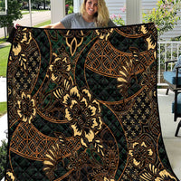 Indonesian Batik Pattern Vintage Brown Quilt