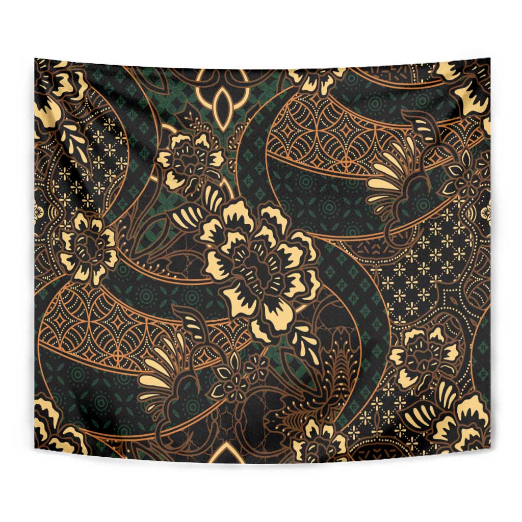 Indonesian Batik Pattern Vintage Brown Tapestry