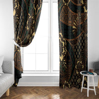 Indonesian Batik Pattern Vintage Brown Window Curtain