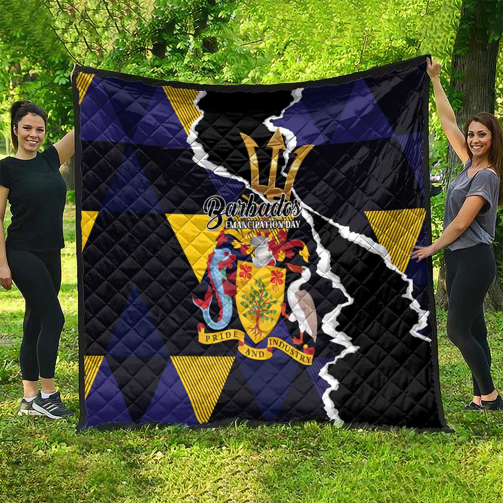 Barbados Emancipation Day Quilt Luxury Gold Trident - Wonder Print Shop