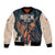 Rock and Roll Skull Guitar Bomber Jacket Welsh Dragon - Wonder Print Shop