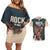 Rock and Roll Skull Guitar Couples Matching Off Shoulder Short Dress and Hawaiian Shirt Welsh Dragon - Wonder Print Shop