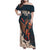 Rock and Roll Skull Guitar Family Matching Off Shoulder Maxi Dress and Hawaiian Shirt Welsh Dragon - Wonder Print Shop