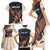 Rock and Roll Skull Guitar Family Matching Short Sleeve Bodycon Dress and Hawaiian Shirt Welsh Dragon - Wonder Print Shop