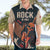 Rock and Roll Skull Guitar Hawaiian Shirt Welsh Dragon - Wonder Print Shop