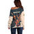 Rock and Roll Skull Guitar Off Shoulder Sweater Welsh Dragon - Wonder Print Shop