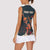 Rock and Roll Skull Guitar Women Sleeveless Polo Shirt Welsh Dragon