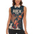 Rock and Roll Skull Guitar Women Sleeveless Polo Shirt Welsh Dragon