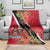 Trinidad and Tobago Blanket Scarlet Ibis With Chaconia Flower