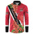 Trinidad and Tobago Button Sweatshirt Scarlet Ibis With Chaconia Flower - Wonder Print Shop