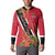 Trinidad and Tobago Button Sweatshirt Scarlet Ibis With Chaconia Flower - Wonder Print Shop