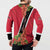 Trinidad and Tobago Button Sweatshirt Scarlet Ibis With Chaconia Flower - Wonder Print Shop