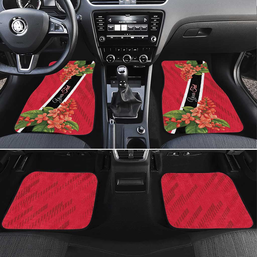 Trinidad and Tobago Car Mats Scarlet Ibis With Chaconia Flower - Wonder Print Shop