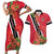 Trinidad and Tobago Couples Matching Short Sleeve Bodycon Dress and Hawaiian Shirt Scarlet Ibis With Chaconia Flower - Wonder Print Shop