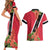 Trinidad and Tobago Couples Matching Short Sleeve Bodycon Dress and Hawaiian Shirt Scarlet Ibis With Chaconia Flower - Wonder Print Shop