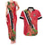 Trinidad and Tobago Couples Matching Tank Maxi Dress and Hawaiian Shirt Scarlet Ibis With Chaconia Flower - Wonder Print Shop