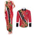 Trinidad and Tobago Couples Matching Tank Maxi Dress and Long Sleeve Button Shirt Scarlet Ibis With Chaconia Flower - Wonder Print Shop