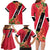 Trinidad and Tobago Family Matching Long Sleeve Bodycon Dress and Hawaiian Shirt Scarlet Ibis With Chaconia Flower - Wonder Print Shop