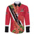 Trinidad and Tobago Family Matching Long Sleeve Bodycon Dress and Hawaiian Shirt Scarlet Ibis With Chaconia Flower - Wonder Print Shop