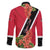 Trinidad and Tobago Family Matching Long Sleeve Bodycon Dress and Hawaiian Shirt Scarlet Ibis With Chaconia Flower - Wonder Print Shop