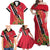 Trinidad and Tobago Family Matching Off Shoulder Maxi Dress and Hawaiian Shirt Scarlet Ibis With Chaconia Flower - Wonder Print Shop