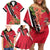 Trinidad and Tobago Family Matching Off Shoulder Short Dress and Hawaiian Shirt Scarlet Ibis With Chaconia Flower - Wonder Print Shop