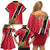 Trinidad and Tobago Family Matching Off Shoulder Short Dress and Hawaiian Shirt Scarlet Ibis With Chaconia Flower - Wonder Print Shop