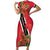 Trinidad and Tobago Family Matching Short Sleeve Bodycon Dress and Hawaiian Shirt Scarlet Ibis With Chaconia Flower - Wonder Print Shop