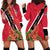 Trinidad and Tobago Hoodie Dress Scarlet Ibis With Chaconia Flower - Wonder Print Shop