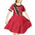 Trinidad and Tobago Kid Short Sleeve Dress Scarlet Ibis With Chaconia Flower - Wonder Print Shop