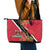 Trinidad and Tobago Leather Tote Bag Scarlet Ibis With Chaconia Flower - Wonder Print Shop