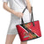 Trinidad and Tobago Leather Tote Bag Scarlet Ibis With Chaconia Flower - Wonder Print Shop