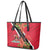 Trinidad and Tobago Leather Tote Bag Scarlet Ibis With Chaconia Flower - Wonder Print Shop