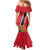 Trinidad and Tobago Mermaid Dress Scarlet Ibis With Chaconia Flower - Wonder Print Shop