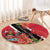 Trinidad and Tobago Round Carpet Scarlet Ibis With Chaconia Flower