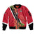 Trinidad and Tobago Sleeve Zip Bomber Jacket Scarlet Ibis With Chaconia Flower - Wonder Print Shop