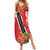 Trinidad and Tobago Summer Maxi Dress Scarlet Ibis With Chaconia Flower - Wonder Print Shop