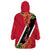 Trinidad and Tobago Wearable Blanket Hoodie Scarlet Ibis With Chaconia Flower - Wonder Print Shop