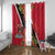 Trinidad and Tobago Window Curtain Scarlet Ibis With Chaconia Flower - Wonder Print Shop