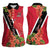 Trinidad and Tobago Women Sleeveless Polo Shirt Scarlet Ibis With Chaconia Flower - Wonder Print Shop