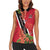 Trinidad and Tobago Women Sleeveless Polo Shirt Scarlet Ibis With Chaconia Flower - Wonder Print Shop