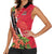 Trinidad and Tobago Women Sleeveless Polo Shirt Scarlet Ibis With Chaconia Flower - Wonder Print Shop