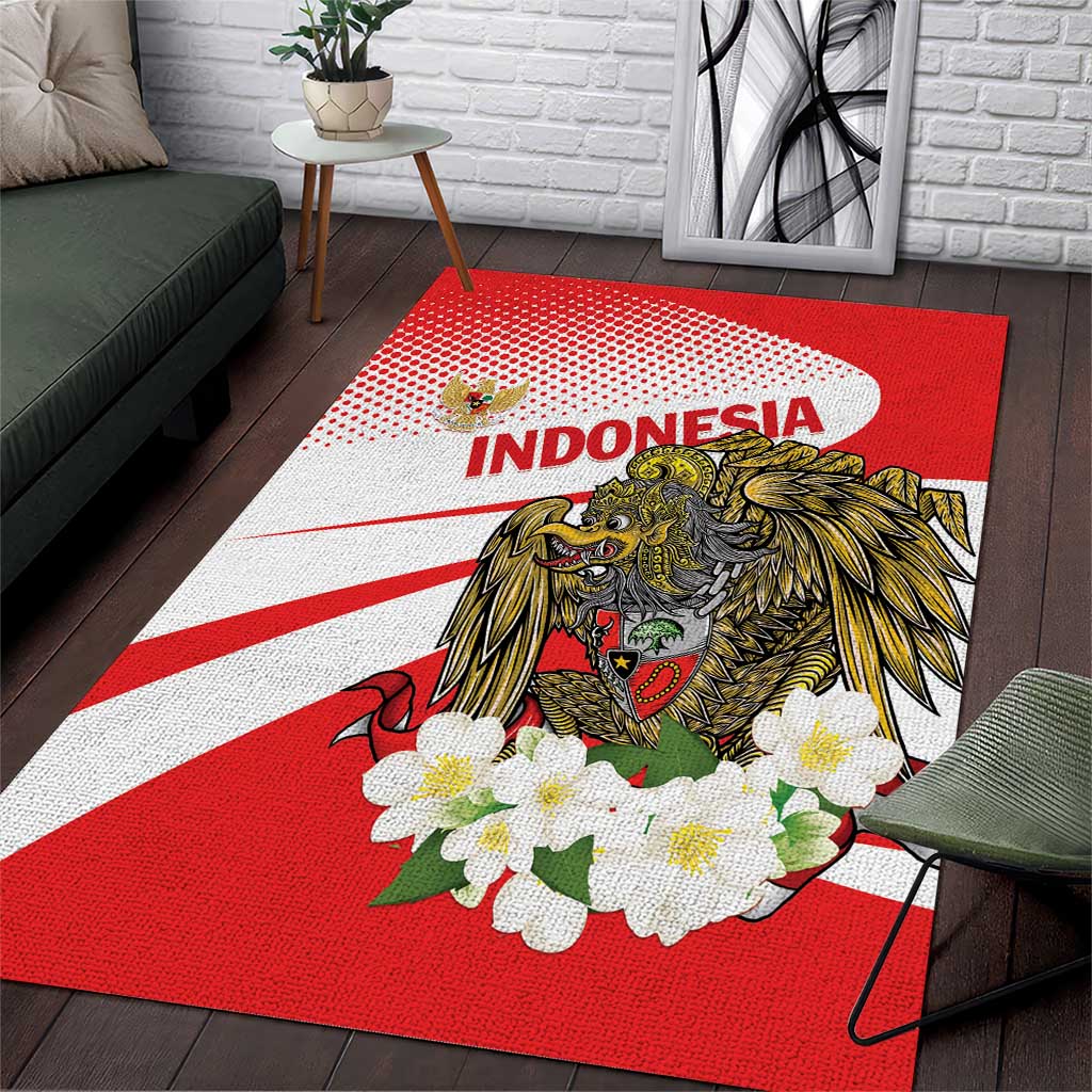 Indonesia Area Rug Javan Hawk Eagle Melati Flower - Wonder Print Shop