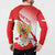 Indonesia Button Sweatshirt Javan Hawk Eagle Melati Flower - Wonder Print Shop