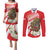 Indonesia Couples Matching Puletasi and Long Sleeve Button Shirt Javan Hawk Eagle Melati Flower - Wonder Print Shop