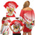 Indonesia Family Matching Off Shoulder Short Dress and Hawaiian Shirt Javan Hawk Eagle Melati Flower - Wonder Print Shop