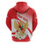 Indonesia Zip Hoodie Javan Hawk Eagle Melati Flower - Wonder Print Shop