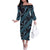 Indonesia Batik Pattern Family Matching Off The Shoulder Long Sleeve Dress and Hawaiian Shirt Blue Version - Wonder Print Shop