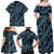 Indonesia Batik Pattern Family Matching Off Shoulder Maxi Dress and Hawaiian Shirt Blue Version - Wonder Print Shop