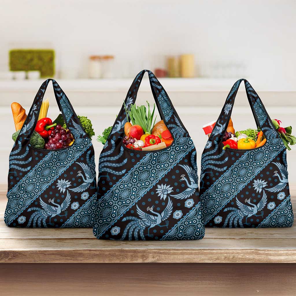 Indonesia Batik Pattern Grocery Bag Blue Version